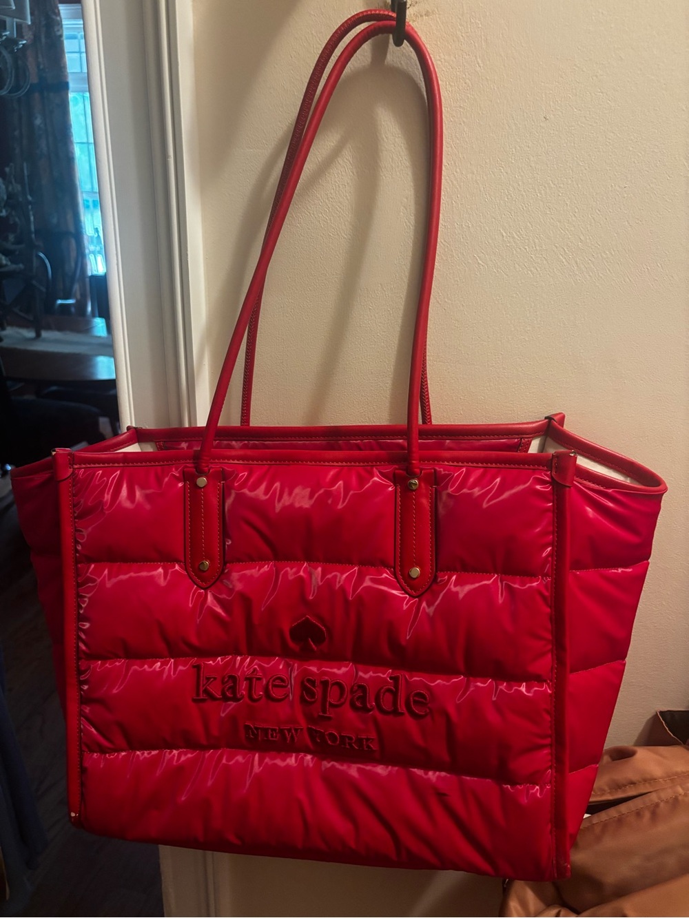 kate spade Red Quilted Puffer Tote